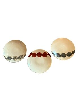 3 vintage 1960s signed Miyako Odori Dango Zara plates Japanese ceramic art